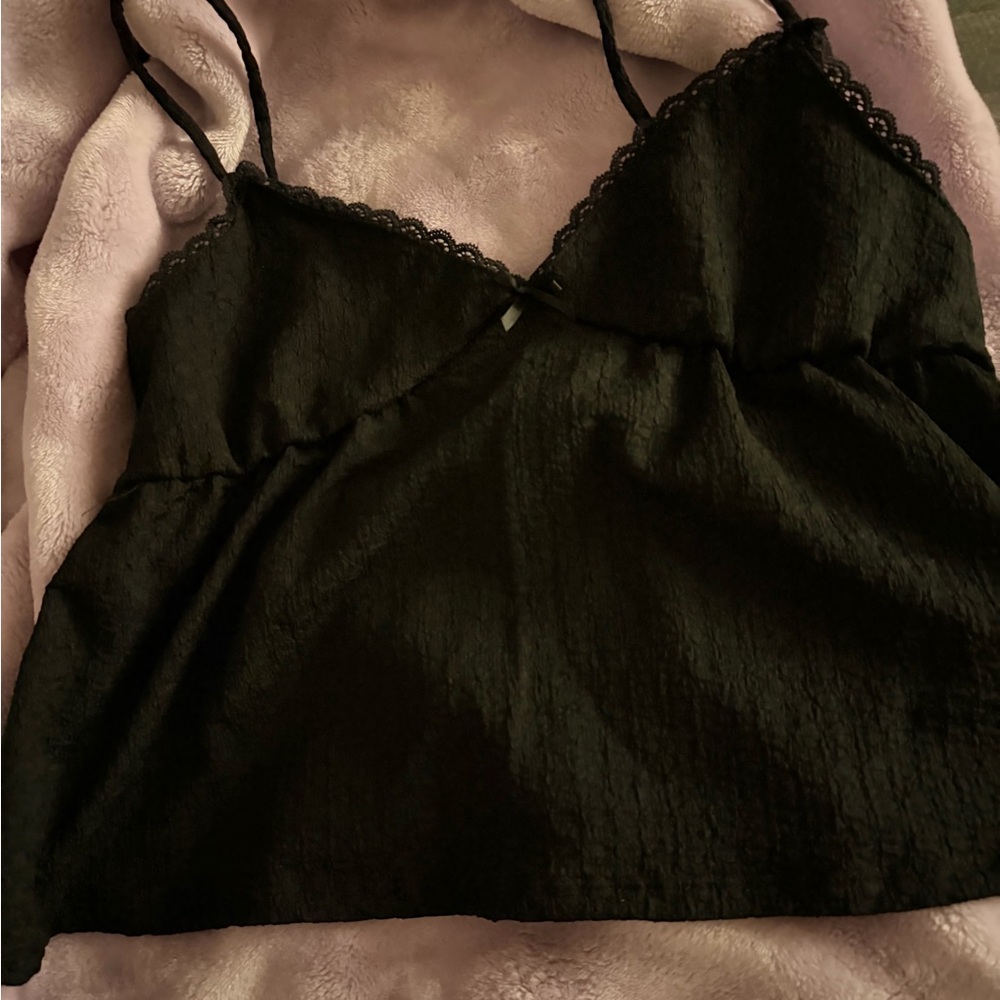 Rue21 Black Lace Trim Blouse